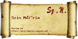Szin Mária névjegykártya
